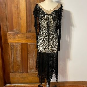 Antique black lace dress